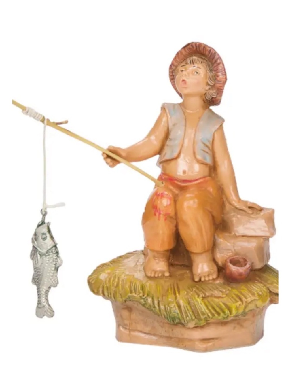 Jada, Boy Fishing Nativity Figure By Fontanini 5”